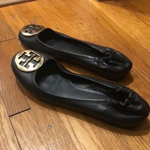 Tory Burch Black Leather Flats